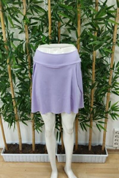 Mossta Fusta scurtă Sandy cu talie înaltă și detaliu de buzunar - Liliac