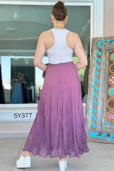 İnce Topuk Lined Chiffon Skirt 5Y377