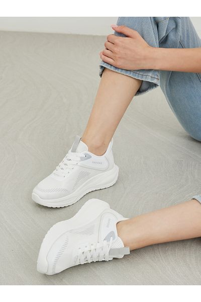 Styli Textured Lace Up Sneakers