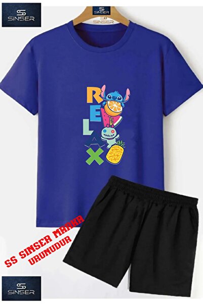SS SİNSER Παιδικό UNISEX T-shirt με ειδική στάμπα "STICH RELAX WRITING" με λα...