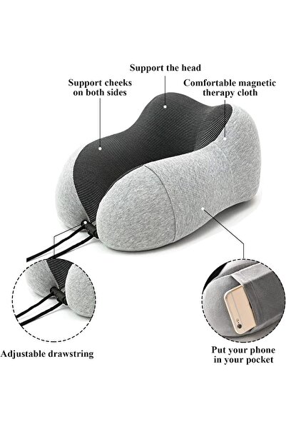 Arabest Qiccijoo Travel Pillow, Memory Foam Neck Pillow with Comfortable & Br...