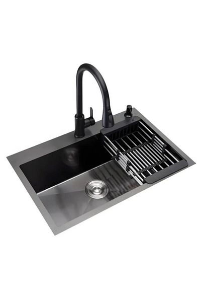 Rovitech Chiuveta bucatarie + baterie, inox, HS, 72x49x25