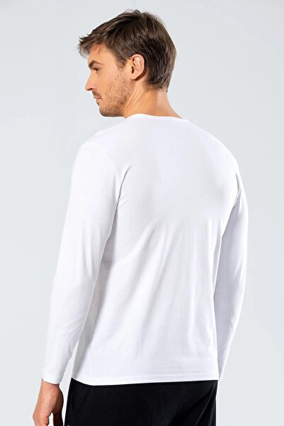 Cacharel Men's Long Sleeve V-Neck T-Shirt, 95% Cotton 5% Elastane