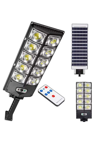 Generic Solar Street Light IP65 Outdoor Dusk to Dawn Pole Light with Remote Control Waterproof Ideal for Par