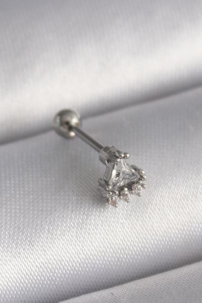 Skygo 316L Silver Color Triangle Zircon Stone Tragus Piercing - Tj-Pr1239