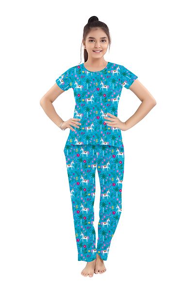 LAUREN SMITH Kids Cotton Loungewear Set – Comfortable Summer T-Shirt & Pajama Bottoms in Cute Prints