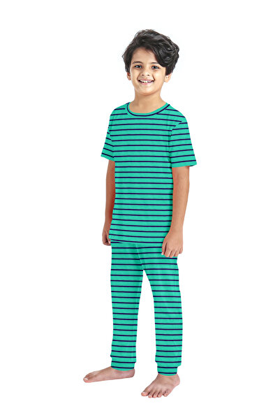 LAUREN SMITH Kids Boys' 100% Cotton Loungewear Set –Trendy Top and Pajama Bottom with Playful Prints