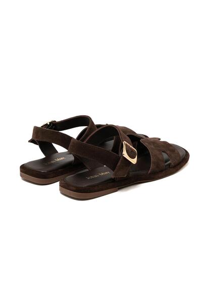 John May Woman / girl sandal rc-25y-001-r29633 john may coffee suede