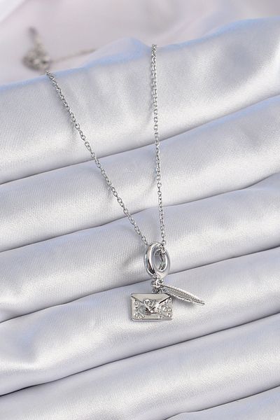 Skygo 316L Silver Color Women's Necklace with Heart Detail - Tj-Bko9313