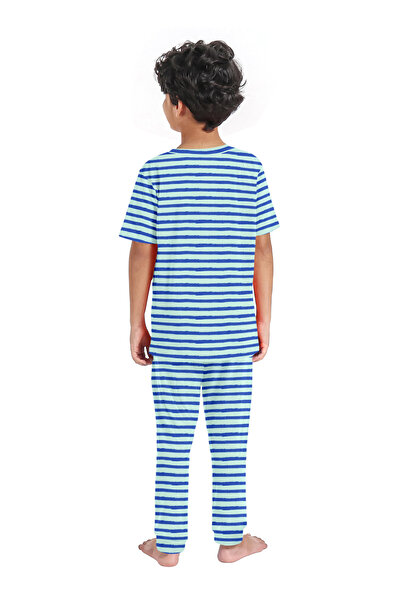 LAUREN SMITH Kids Boys' 100% Cotton Loungewear Set –Trendy Top and Pajama Bottom with Playful Prints