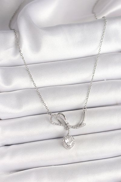 Skygo Chain Seat - Silver Color 316L Steel, Zircon Stone Heart Figure Necklace