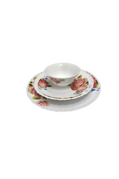OEM Opal plate set, 24 pieces, Clini peony decor