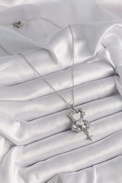 Skygo Silver Color 316L Steel Zircon Stone Women's Necklace - Tj-Bko9627