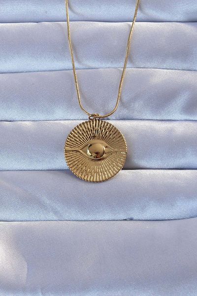 Skygo 316L Gold Color Embroidered Eye Necklace - Tj-Bko9276
