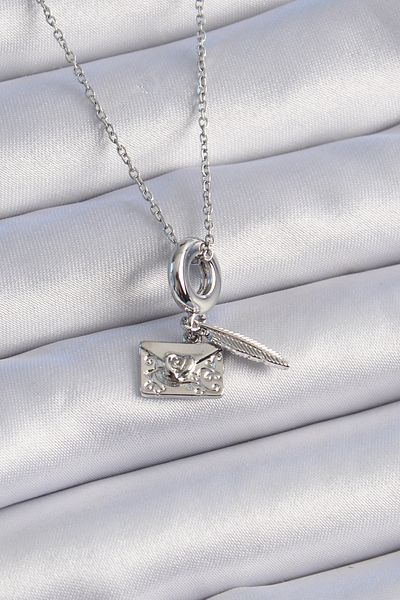 Skygo 316L Silver Color Women's Necklace with Heart Detail - Tj-Bko9313