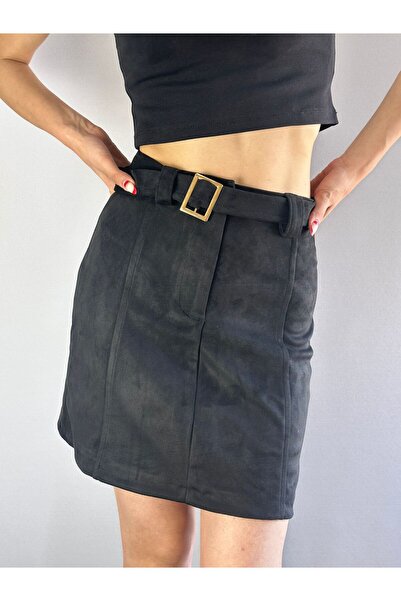 Gönülden Tasarım MINIFUSTA DE DAME DE PIELE CU CENTURA