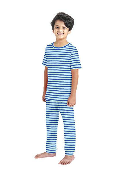 LAUREN SMITH Kids Boys' 100% Cotton Loungewear Set –Trendy Top and Pajama Bottom with Playful Prints