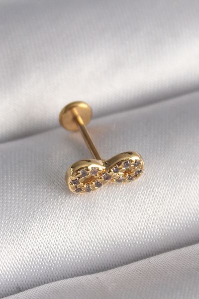 Skygo 316L Steel Gold Color Zircon Stone Infinity Model Tragus Piercing - Tj-Pr1344