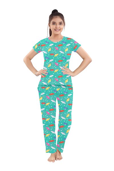 LAUREN SMITH Kids Cotton Loungewear Set – Comfortable Summer T-Shirt & Pajama Bottoms in Cute Prints