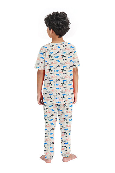 LAUREN SMITH Kids Boys' 100% Cotton Loungewear Set –Trendy Top and Pajama Bottom with Playful Prints
