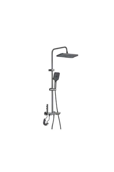 Rovitech Shower column, anthracite grey model, with 4 water flow paths, LCD display, pressure shower