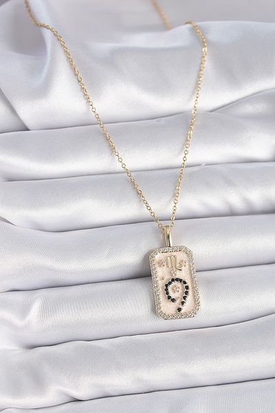 Skygo Gold Colored 316L Steel Chain - Women's Necklace with Scorpio and Zirconia - Tj-Bko9465