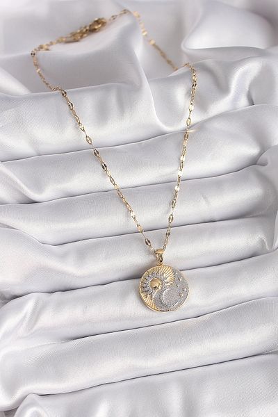 Skygo Model from Statistics with 316L Steel Necklace Mizek and Stone Name Medallion