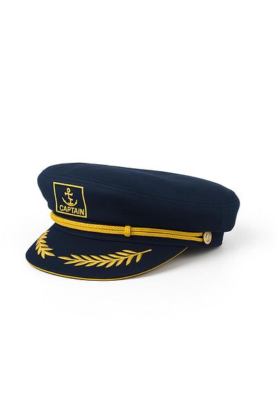 PERLOTUS Navy Blue Unisex Sailor Ship Captain Hat 55-60 cm Party Themed Costume Accessory