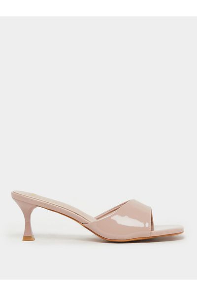 Styli Solid Open Toe Stiletto Heel Sandals
