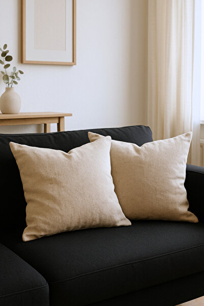 KAMİZ Cotton Linen 2-Piece Throw Pillow Cover - Bohemian Style - Modern Home Decor