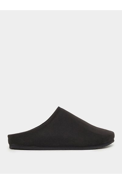 Styli Plain Round Toe Faux Suede Clog Sandals