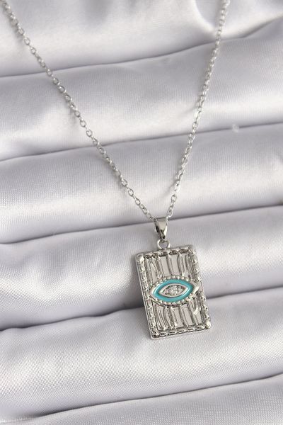 Skygo 316L Steel Silver Color Chain Eye Embroidered Locket Model Women's Necklace - Tj-Bko9508