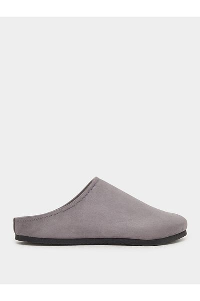 Styli Plain Round Toe Faux Suede Clog Sandals