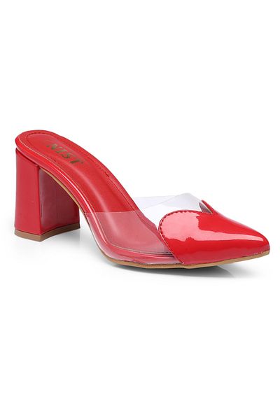 GNIST By Styli Plain Pointed Toe Block Heel Mules