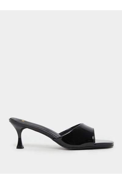 Styli Solid Open Toe Stiletto Heel Sandals