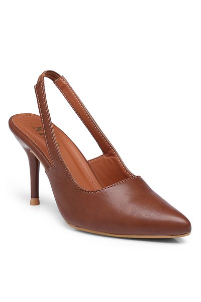 GNIST By Styli Plain Pointed Toe Stiletto Heel Slingback Shoes