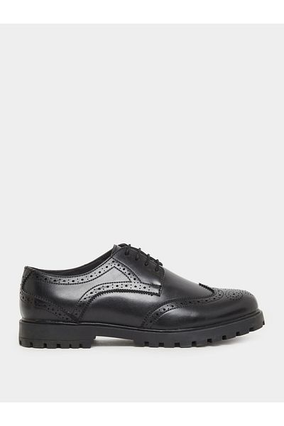Styli Plain Wingtip Lace-Up Brogue Shoes