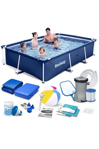BESTWAY Set Piscina de gradina, Bestway, PVC, 259x170x61 cm, 15in1, Multicolor