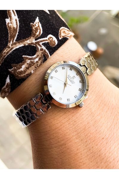 Reward Original Women Wrist Watch Waterproof Silver Color Steel Cord
