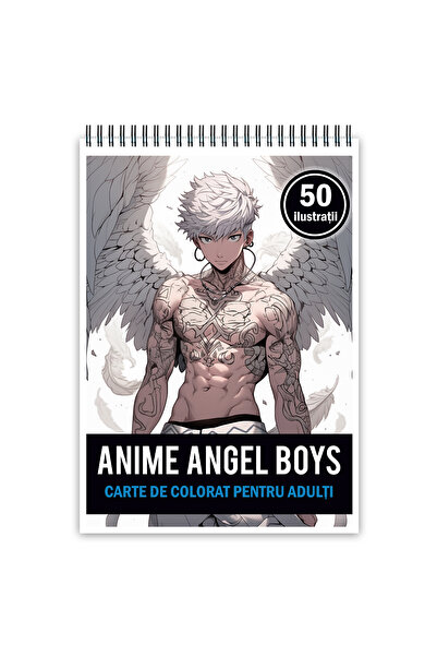 Legendary Gifts Βιβλίο ζωγραφικής για ενήλικες, 50 εικόνες, Anime Angel Boys