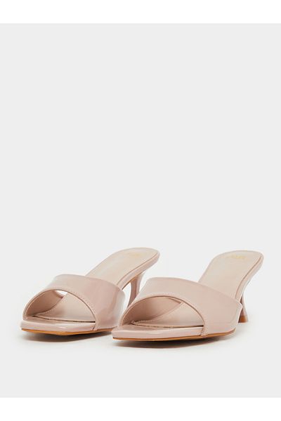 Styli Solid Open Toe Stiletto Heel Sandals