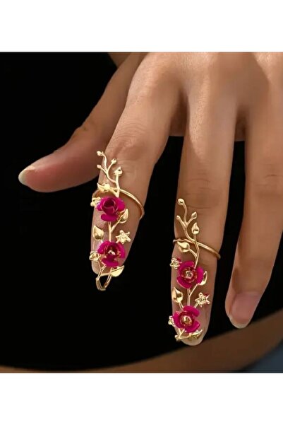 Dgt Luxury شكل زهرة وردية، إكسسوار للأصابع