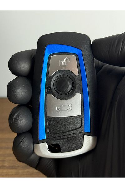 Luxe Aksesuarr Bmw Smart F30 F32 F10 F20 Compatible 3 Button Key Remote Case Blue Color