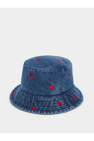 Styli Floral Print Denim Bucket Hat