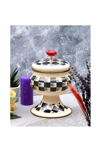 ACAR 240 Qualita King Enamel Chubby Sugar Bowl with Feet and Lid