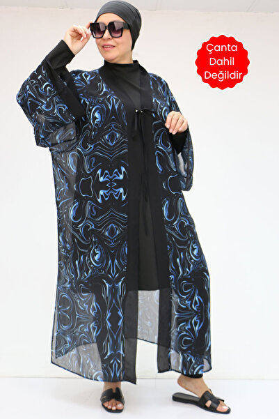 Eslina 1735 Large Size Garni Detailed Pareo - Aqua Blue