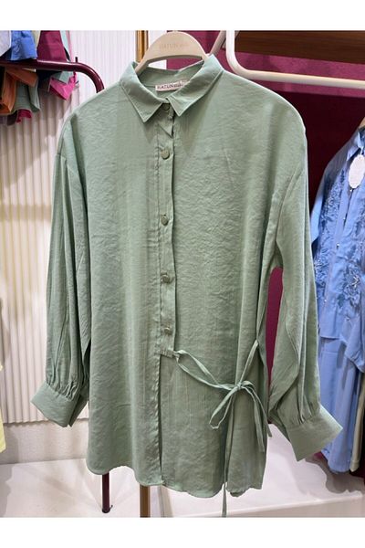 PİNK FLY Oversize Long Sleeve Shirt with Side Ties