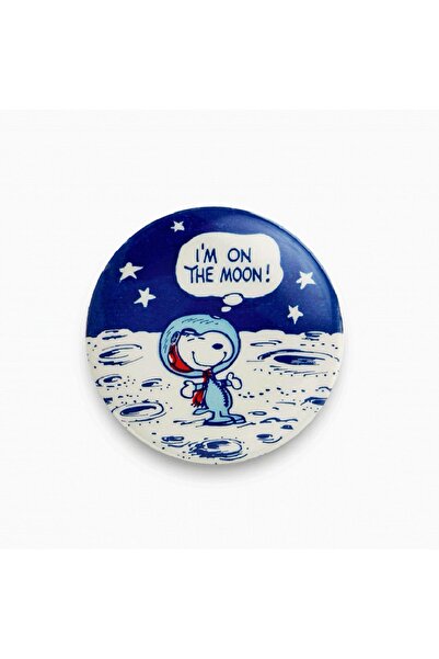 fırsatlar diyarı Snoopy I'm On The Moon Yazılı Buton Rozet