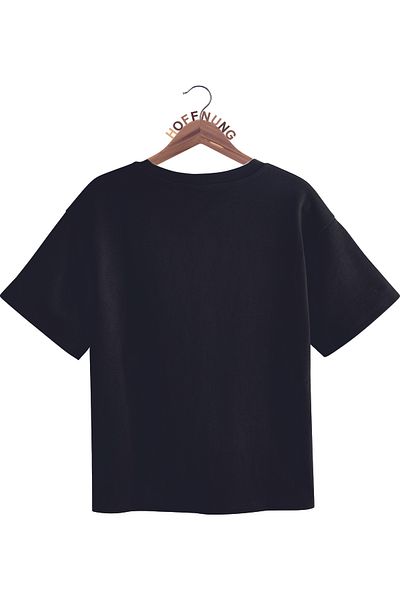 HOFFNUNG T Shirt for Women Heart Pulse Oversize Boy Breathable Off Shoulder T-Shirt
