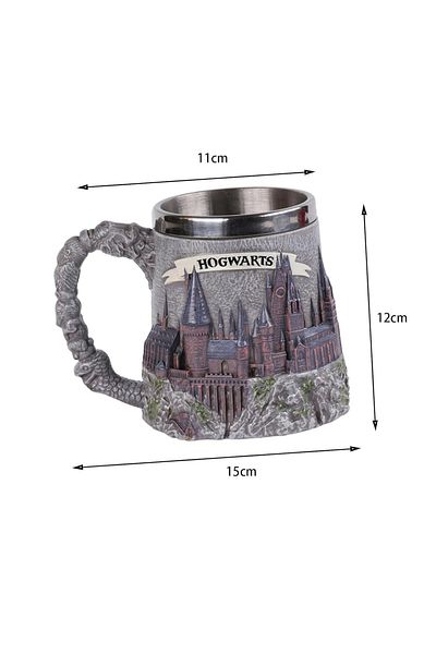 FG KONNİCHİWA Harry Potter Hogwarts Cup Mug Steel Thermoses Cup 3D Relief